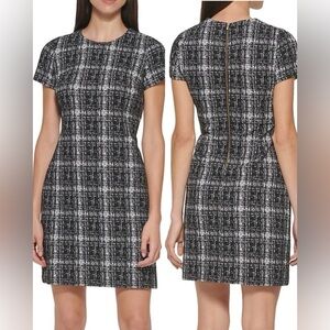 Calvin Klein Black and White Plaid Mini Dress